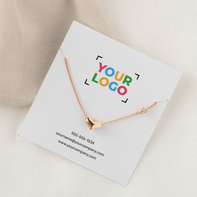 Custom Logo Necklace Display Cards with QR Code (Creator Uploaded)