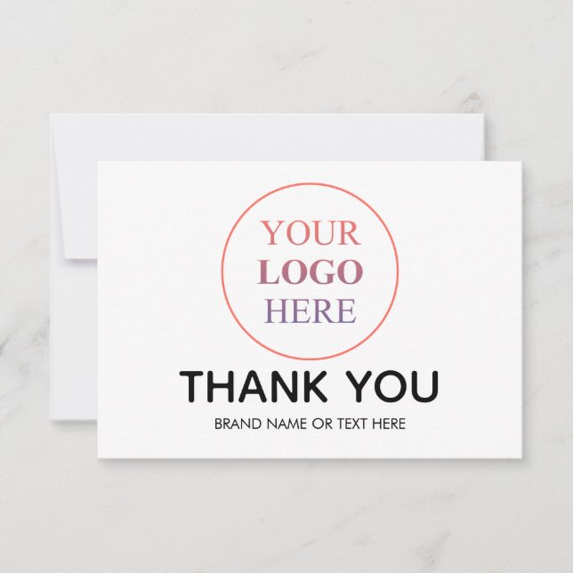 Custom Logo – No Minimum Order Thank You Card (Front)