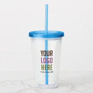 Custom Logo No Minimum With Straw Acrylic Tumbler