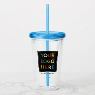 Custom Logo No Minimum With Straw Acrylic Tumbler