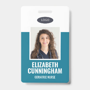 Custom Logo Nurse Doctor Name Barcode Badge