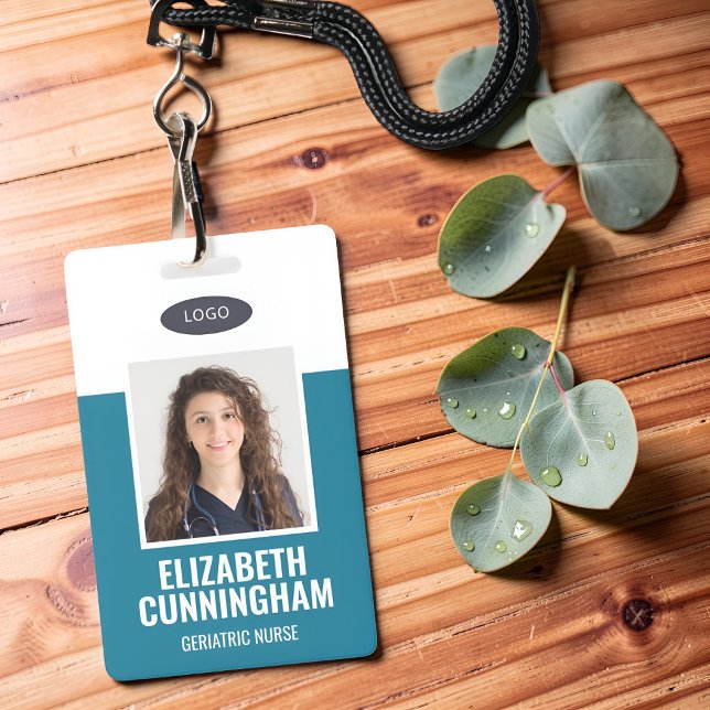 Custom Logo Nurse Doctor Name Barcode Badge (Creator Uploaded)