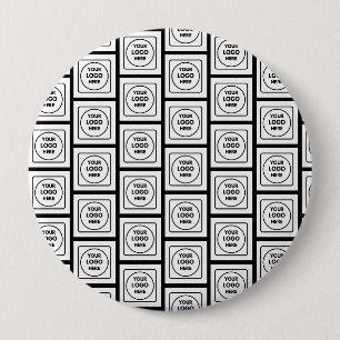 Custom Logo or Image Repeating Pattern Design 4 Inch Round Button