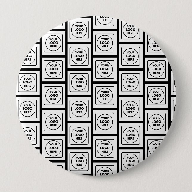 Custom Logo or Image Repeating Pattern Design 4 Inch Round Button (Front)