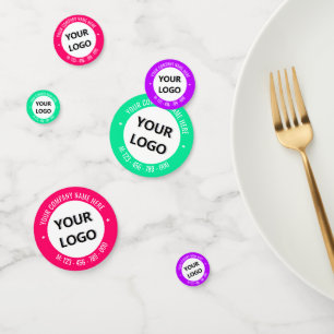 Custom Logo or Photo and Text Confetti Your Colour