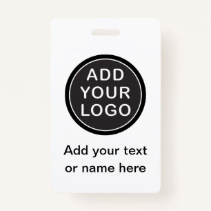 Custom logo or photo employee name id badge