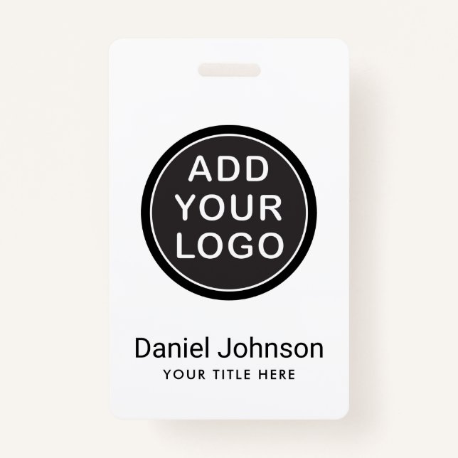 Custom logo or photo employee name title id badge (Front)