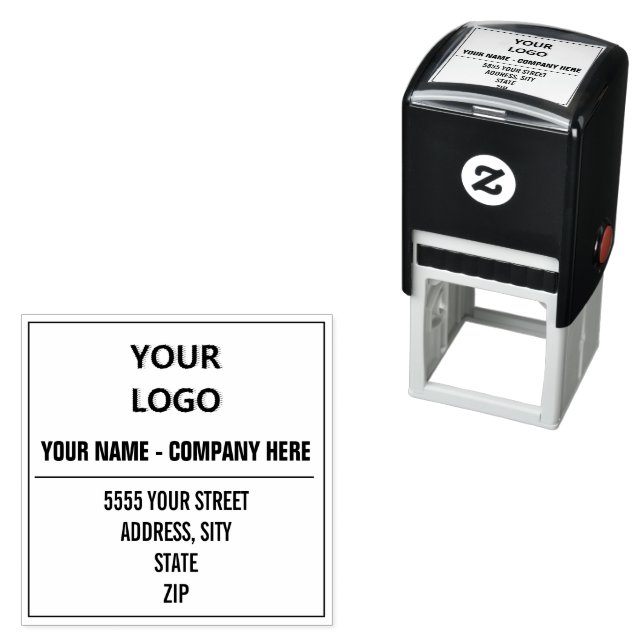 Custom Logo or Photo Name Address Stamp Template (In Situ)