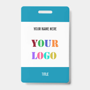 Custom Logo or Photo Name Title Personalized Badge