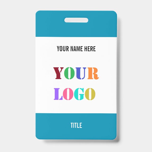 Custom Logo or Photo Name Title Personalized Badge (Front)
