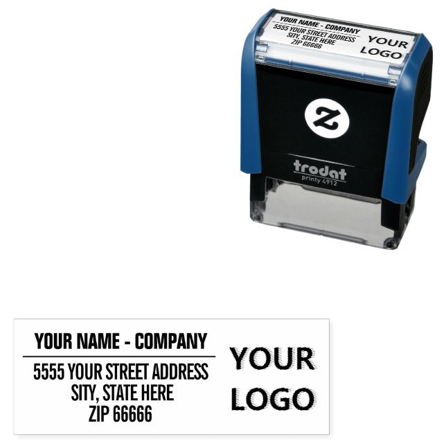 Custom Logo or Photo Return Address Stamp Template (In Situ)