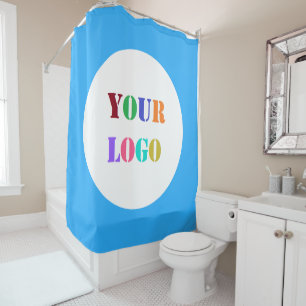 Custom Logo or Photo Shower Curtain Choose Colours