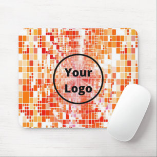 Custom logo orange whirl blocks mouse pad