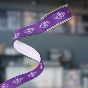 Custom Logo Pattern Promotional 1.5" Purple Satin Ribbon