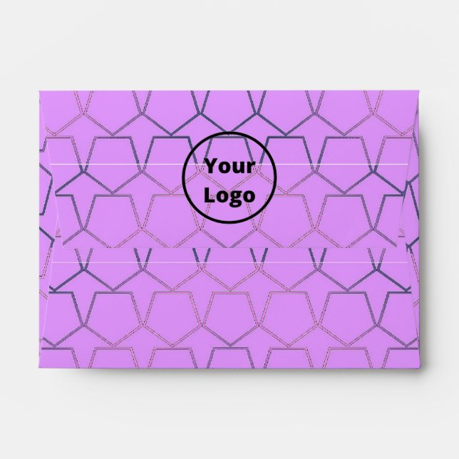 Custom logo pentagons on purple envelope (Back (Top Flap))