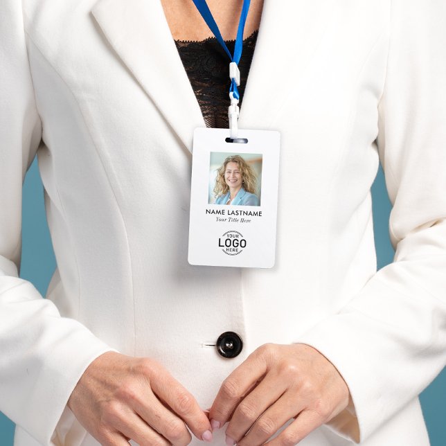 Custom Logo Photo Clean Simple Minimalist White Badge (Creator Uploaded)