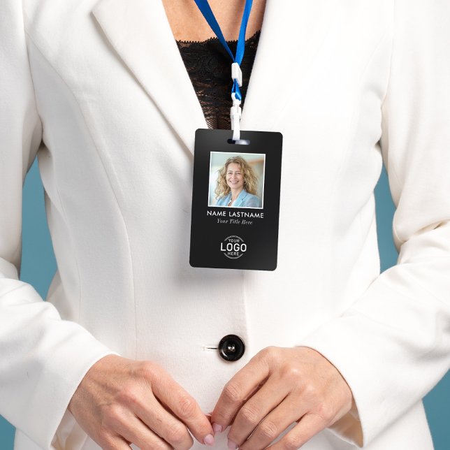 Custom Logo Photo Modern Simple Minimalist Black Badge (Creator Uploaded)