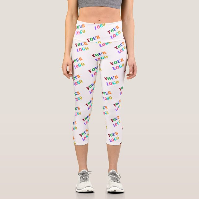 Custom Logo Photo Promotional Personalized Modern  Capri Leggings (Front)