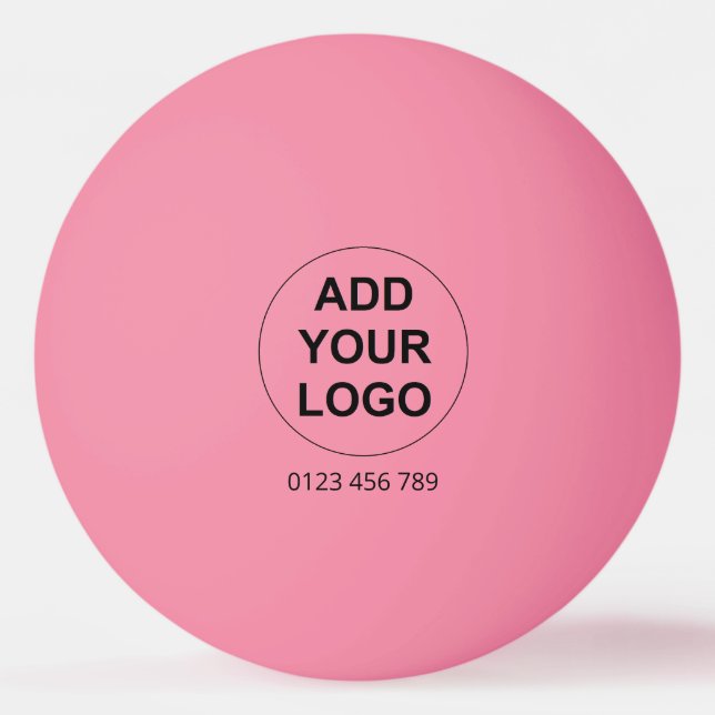 Custom Logo Ping Pong Ball - Pink (Front)
