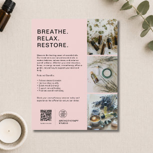 Custom Logo Pink Aromatherapy Spa Business  Flyer