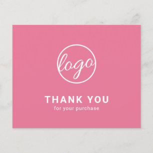 Custom Logo Pink Budget Thank You Card