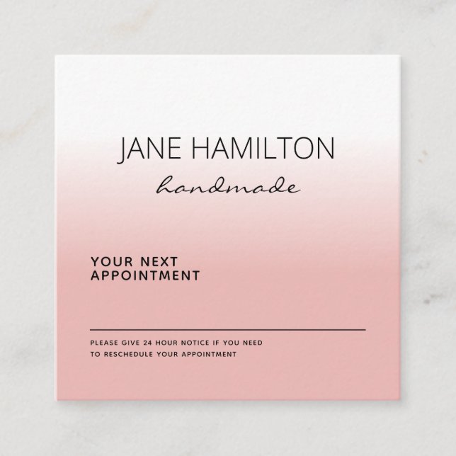 Custom Logo Pink Professional Appointment Card (Front)