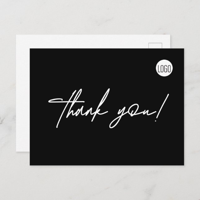Custom Logo Plumbing Simple handlettered thank you Postcard (Front/Back)