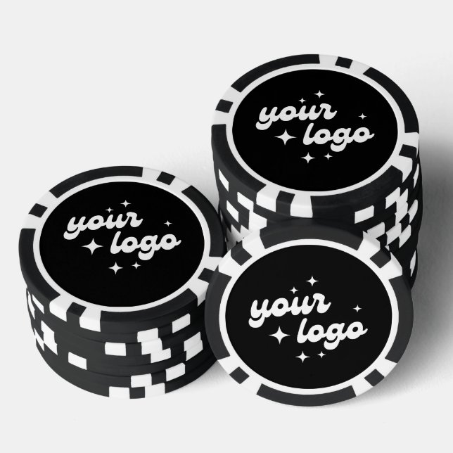 Custom Logo Poker Chip Black & White (Stack)