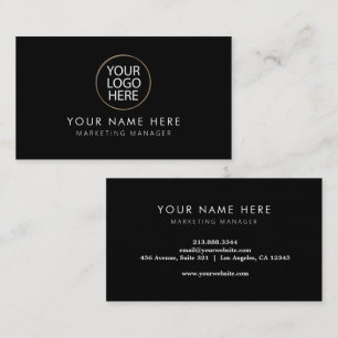 Custom Logo    professional black  Business Card