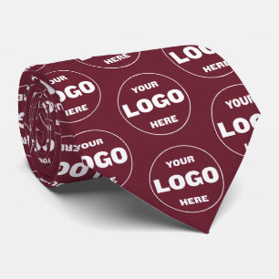 Custom Logo - Professional Branded Burgundy Wine Tie