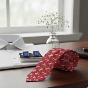 Custom Logo - Professional Branded Power Red Tie