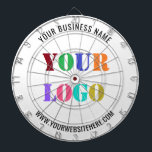 Custom Logo Promotional Business Personalized  Dartboard<br><div class="desc">Custom Logo and Text Promotional Business Personalized  - Add Your Logo / Image and Text / Information - Resize and move elements with customization tool. Choose / add your favourite background colour !</div>