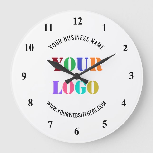 Custom Logo Promotional Business Personalized   Large Clock (Front)