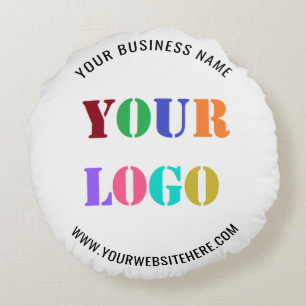 Custom Logo Promotional Business Personalized  Round Pillow