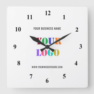 Custom Logo Promotional Business Personalized  Square Wall Clock