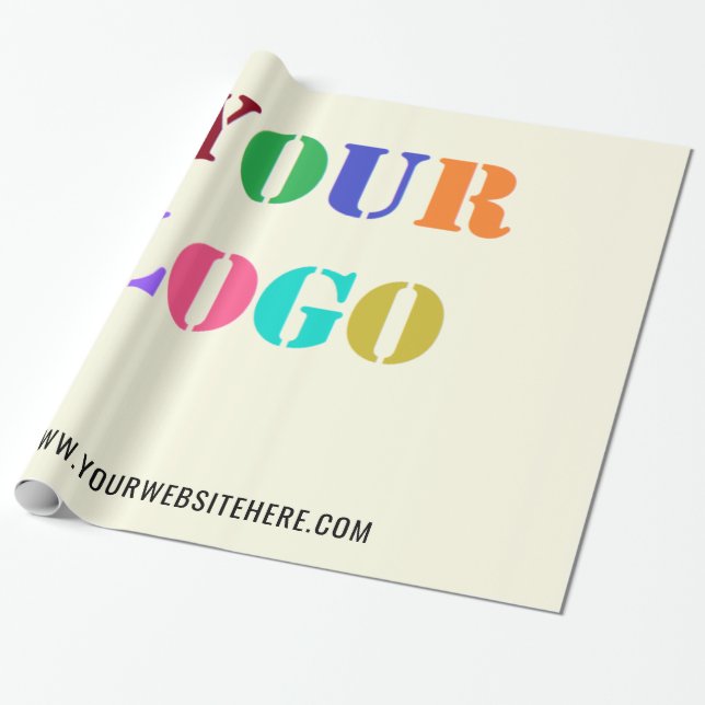 Custom Logo Promotional Business Personalized Wrapping Paper (Unrolled)