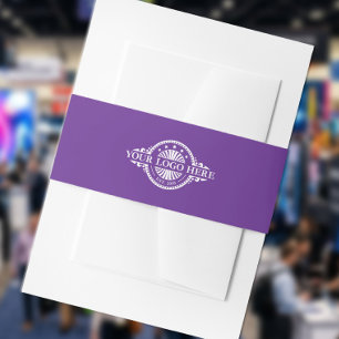 Custom Logo Purple Invitation Belly Band