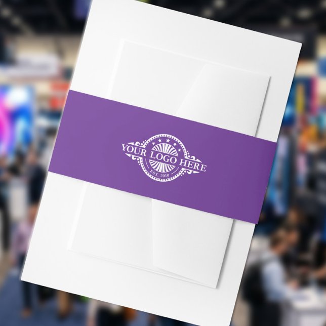 Custom Logo Purple Invitation Belly Band (Creator Uploaded)