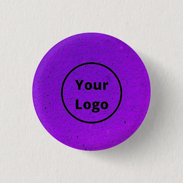 Custom logo purple rough surface print 1 inch round button (Front)