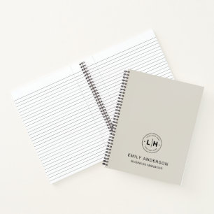 Custom Logo QR Business Corporate Neutral Beige Notebook