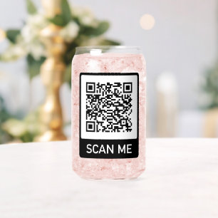 Custom logo QR-Code business Can Glass
