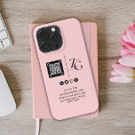 Custom Logo | QR Code Business Pink Background iPhone 13 Pro Case<br><div class="desc">Modern Business iPhone case. To personalize, add all business info necessary along with the QR code. Great idea for business thank you or promotional gifts.</div>