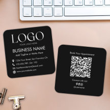 Custom Logo QR Code Modern Minimalist Black White