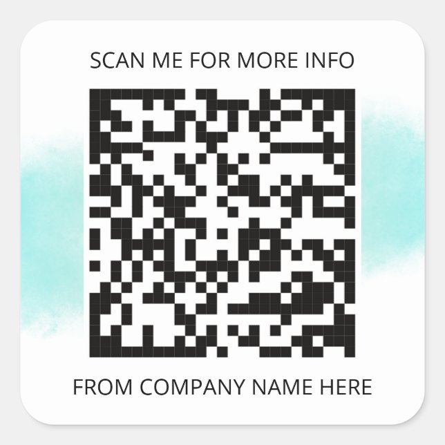 Custom Logo QR Code Name Thank You Shop   Square Sticker (Front)
