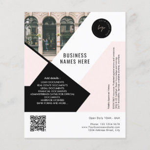 Custom Logo QR Code Photo Pink Simple Professional Flyer