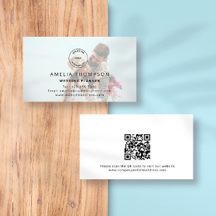 Custom Logo QR Code Photo Wedding Planner Business Card