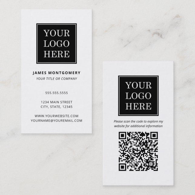 Custom Logo QR Code Professional Business Card (Front/Back)