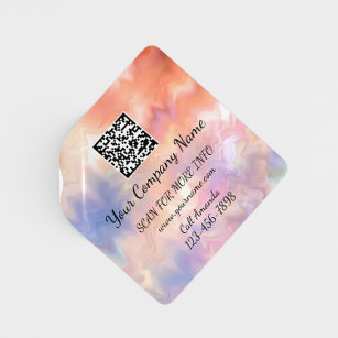 Custom Logo QR Code Promotional Shop Rose Abstract Square Sticker