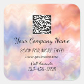 Custom Logo QR Code Promotional Shop Rose Abstract Square Sticker (Front)