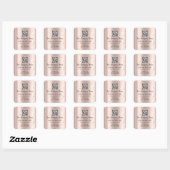 Custom Logo QR Code Promotional Shop Rose Confetti Square Sticker (Sheet)